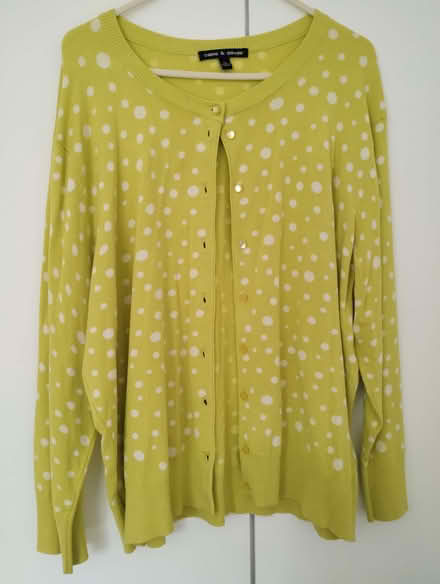 Photo of free XL lime green women's cardigan, white polka dots (Maidenhead SL6) #1
