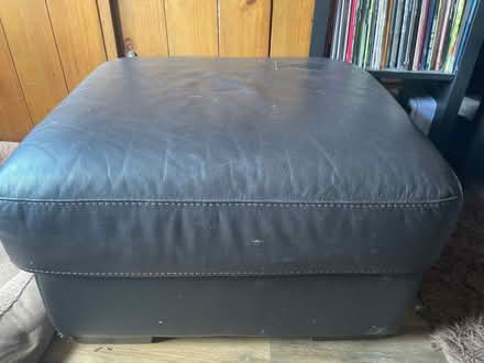 Photo of free Brown leather storage pouffe (Dudbridge GL5) #1