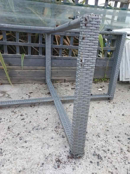 Photo of free Rattan glass top table (High green S35) #3