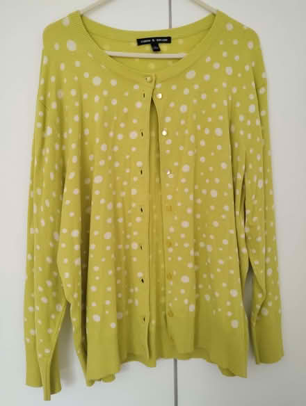 Photo of free XL lime green women's cardigan, white polka dots (Maidenhead SL6) #2