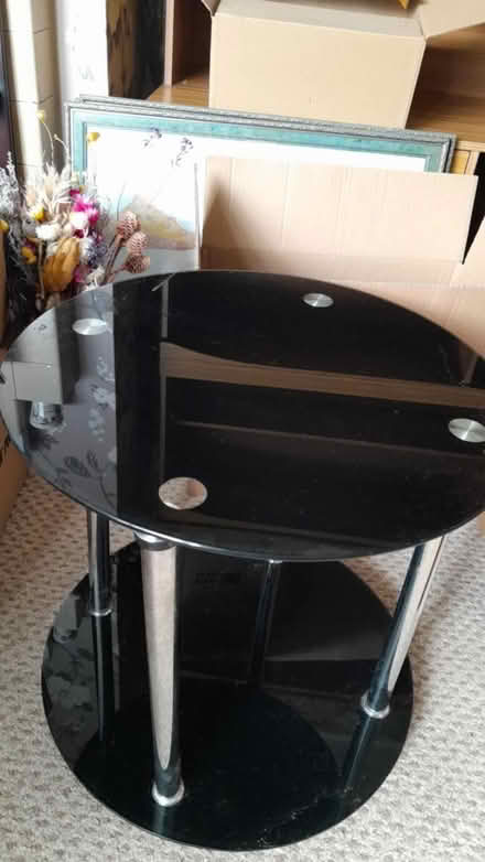 Photo of free Black glass side table (Brockworth) #1