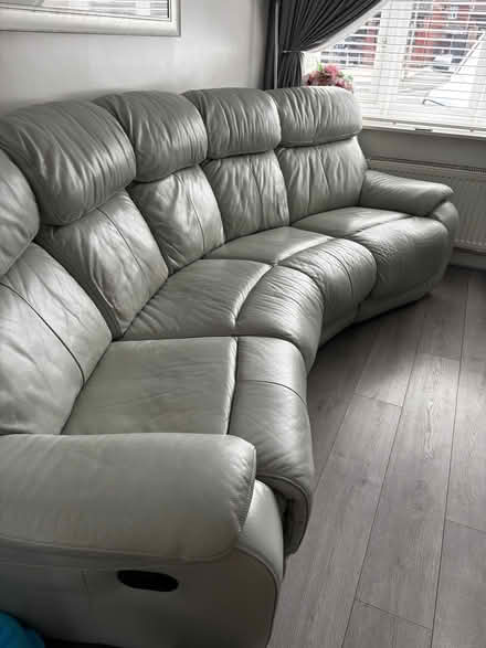 Photo of free Large Cream Leather Sofa (Croxteth L12) #1