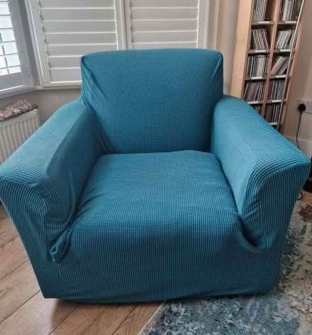 Photo of free Habitat Armchair with stretch loose cover and Fire Label (Harringay Green Lanes N4) #1