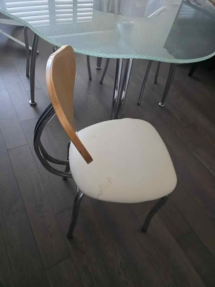 Photo of free Glass table with 3 chairs (Near eglinton west station) #2