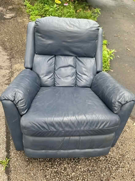 Photo of free Blue leather recliner rocker (Eastgate) #1