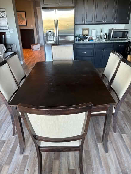 Photo of free Dark wood Dining table & 6 chairs (Larkspur) #1