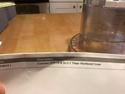 Photo of free Cuisinart workbowl cover (Olympia, South Capitol) #1