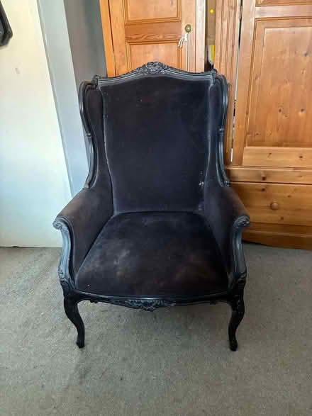 Photo of free Black velvet chair (Woodingdean BN2) #1