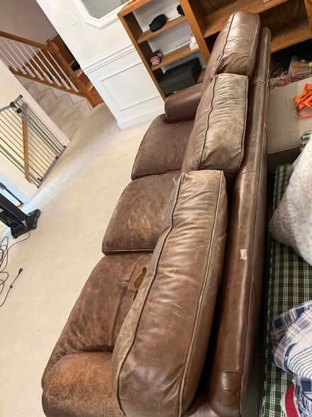Photo of free Leather Sofa (Olney) #3