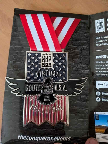 Photo of free Medal from virtual route 66 challenge (Shippon OX13) #1