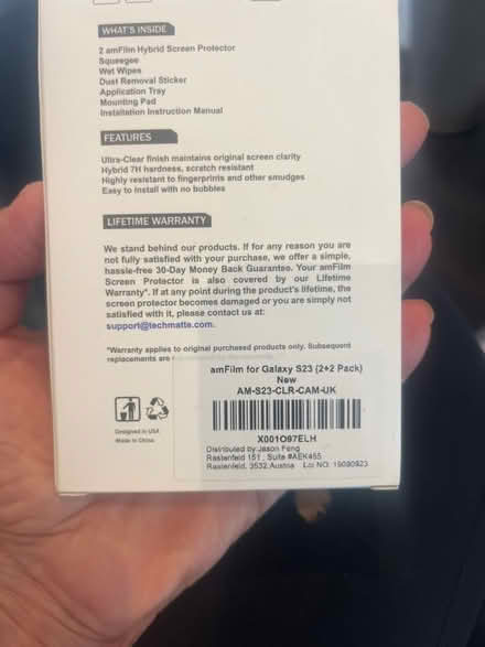 Photo of free 2 x Screen protector for Galaxy S23 (Lavender Hill SW11) #2