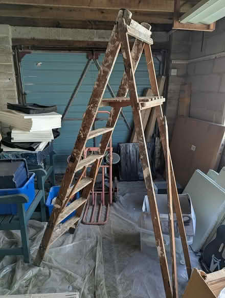 Photo of free Tall Old Vintage Wooden Ladder (BD20 5NE) #1