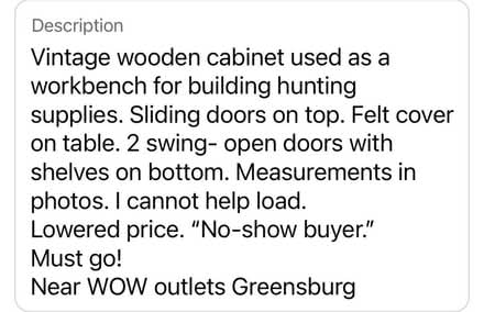 Photo of free Wooden workbench (Near WOW outlets Greensburg) #3