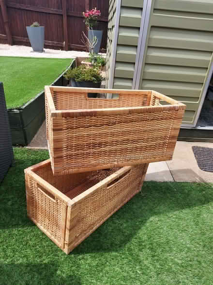 Photo of free Two wicker storage baskets (Barnsley S70) #1
