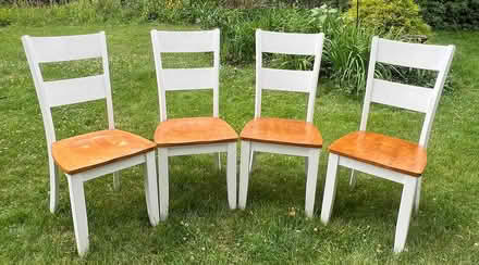 Photo of free Solid wood dining chairs (94 Meridian St., Greenfield) #1
