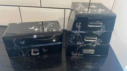 Photo of free Black silver glass jewellery boxes (Sutton road) #1