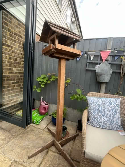 Photo of free Tall wooden bird table (Flitwick) #1