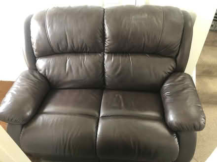 Photo of free Brown Leather Sofa and Chair (Witney, OX28) #1