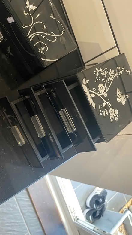 Photo of free Black silver glass jewellery boxes (Sutton road) #3