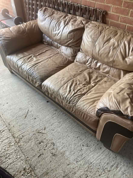Photo of free Cream leather sofa (Palmarsh CT21) #2