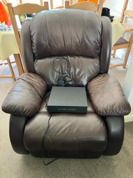 Photo of free Brown Leather Sofa and Chair (Witney, OX28) #2