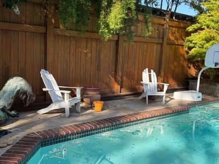 Photo of free 4 Wooden deck chairs (need TLC) (Oka rd) #1