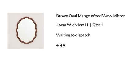 Photo of free Brown mango wood wavy mirror (Highbury N5 2XB) #2