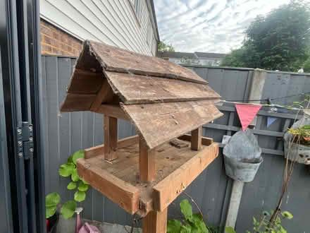 Photo of free Tall wooden bird table (Flitwick) #2