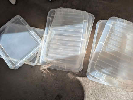 Photo of free Three plastic storage stacking boxes (Portslade by Sea BN3) #1