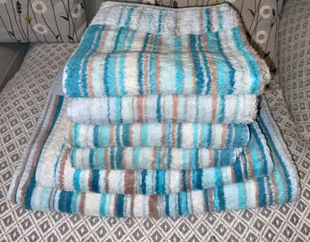 Photo of free Towels – Christy - shades of blues/stripes. GC. (Kendal LA9) #1