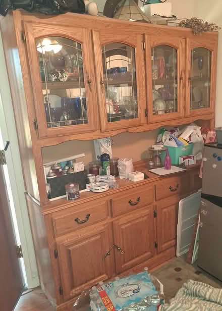 Photo of free Wooden Dining Hutch w/Glass Doors (West side of Petaluma) #1