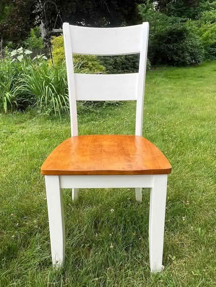 Photo of free Solid wood dining chairs (94 Meridian St., Greenfield) #2