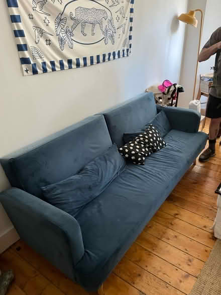 Photo of free Blue sofa bed + topper (Clapton Station E5) #1