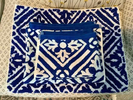 Photo of free Towels / Bath Mat -Essential Studio – blue and white. (Kendal LA9) #3