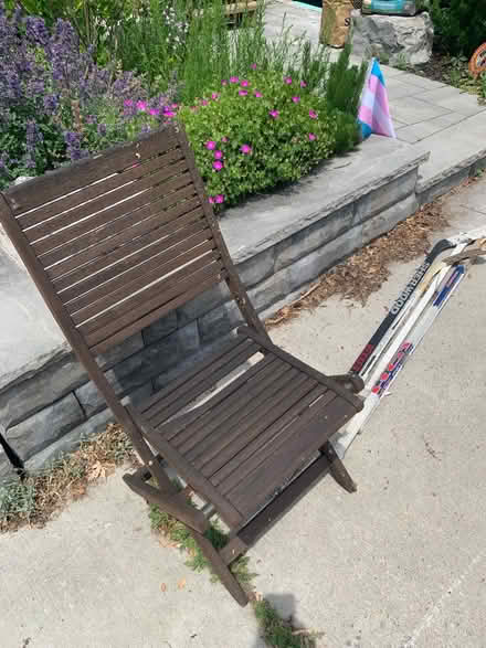 Photo of free Chair and hockey sticks (East End Toronto) #1