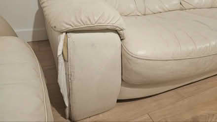 Photo of free Cream Leather Sofa Suite 3+2 (Shankil) #1