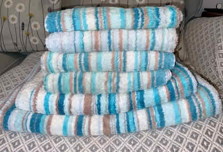 Photo of free Towels – Christy - shades of blues/stripes. GC. (Kendal LA9) #2