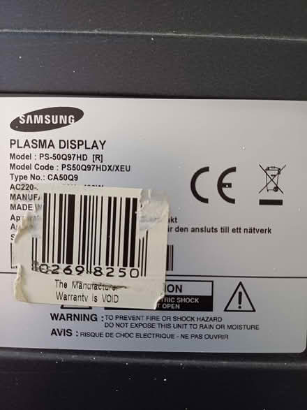 Photo of free Samsung 50" Plasma TV (Much Birch, HR2) #2