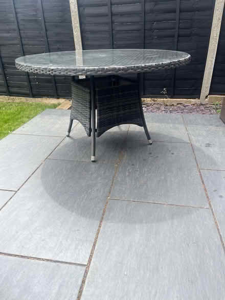 Photo of free Round Garden Rattan Table with Glass Top (Sopwell AL1) #2