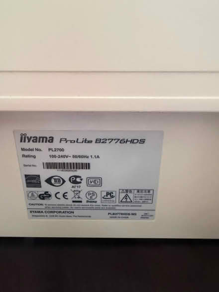 Photo of free iiyama 27" Monitor, Working (Elmsted TN25) #1