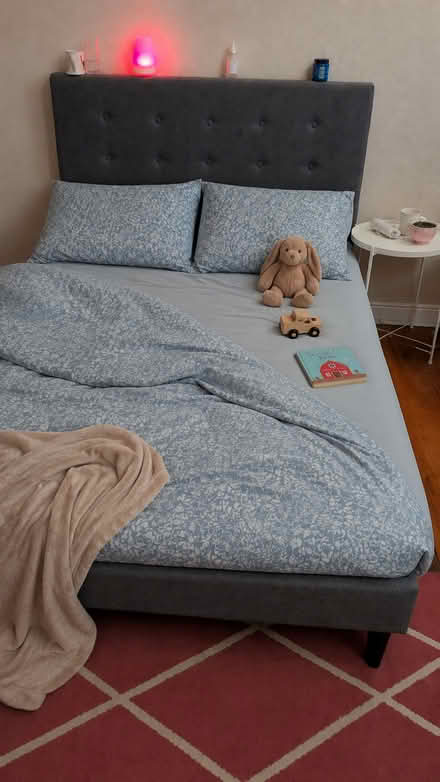 Photo of free Double bed frame with headboard (Nether Green S11) #1