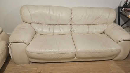 Photo of free Cream Leather Sofa Suite 3+2 (Shankil) #3