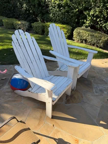 Photo of free 4 Wooden deck chairs (need TLC) (Oka rd) #2