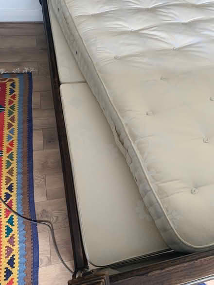 Photo of free Antique victorian oak bed with base and mattress (Ewelme OX10) #3