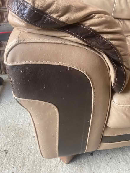 Photo of free Cream leather sofa (Palmarsh CT21) #3