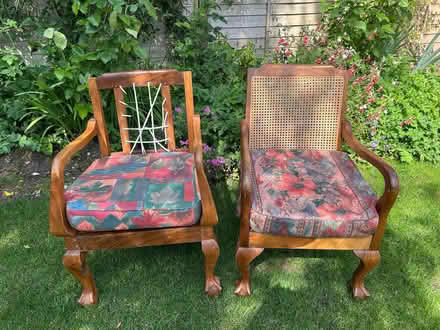 Photo of free Two wooden chairs with cushions (Top Amersham HP6) #2
