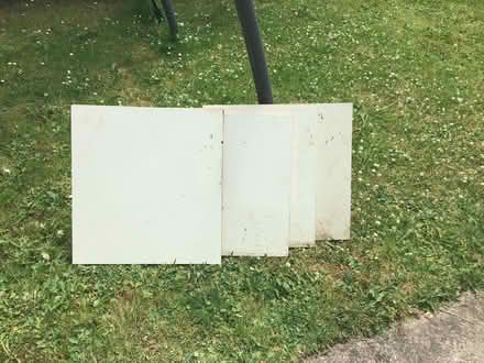 Photo of free 4 chipboard shelves 465mm square suit garage #1