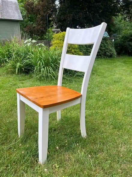 Photo of free Solid wood dining chairs (94 Meridian St., Greenfield) #3