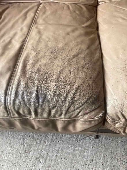 Photo of free Cream leather sofa (Palmarsh CT21) #4