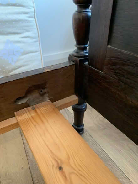 Photo of free Antique victorian oak bed with base and mattress (Ewelme OX10) #2